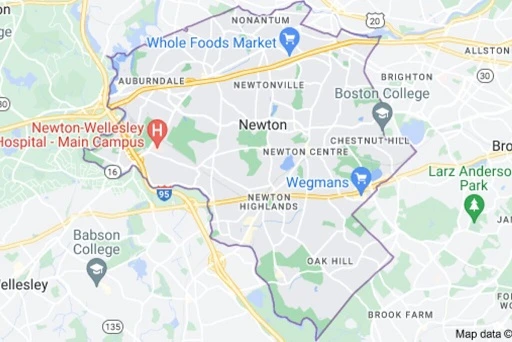 Map of Newton Massachusetts Newton Deck Builders