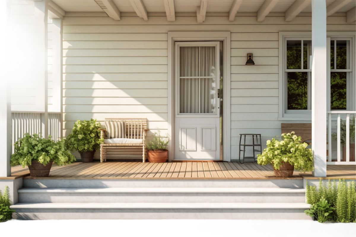 farmhouse porch, isolated object and transparent background