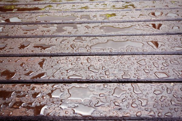 wet porch floor after the rain