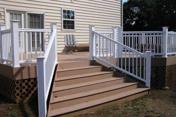 deck corner steps design 