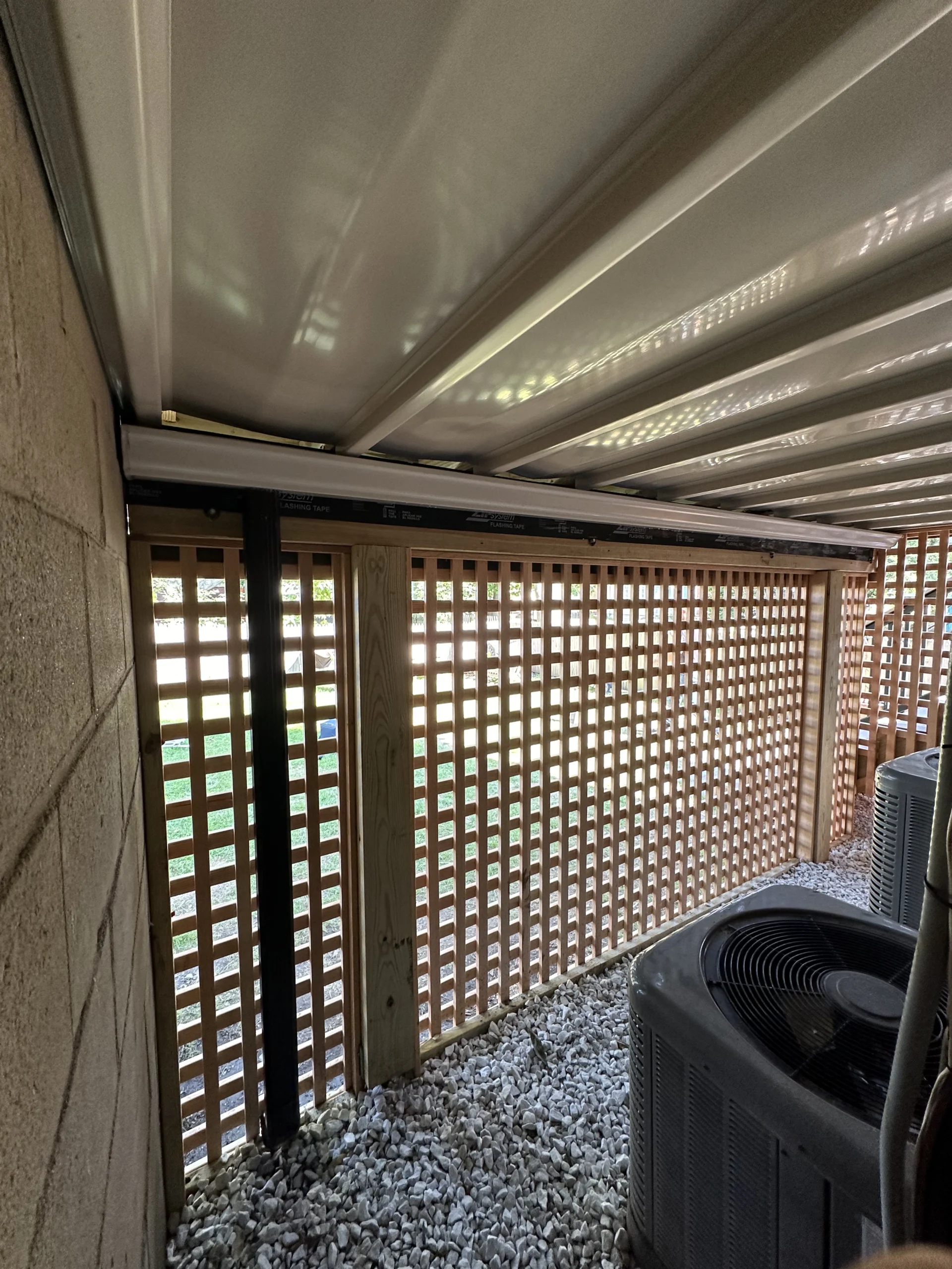 custom lattice installation under deck